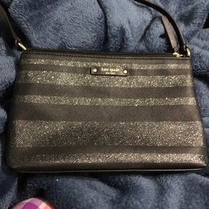 Kate spade Black gray strip purse